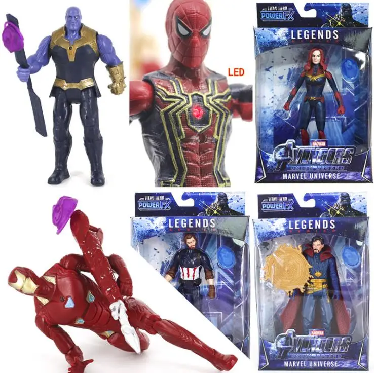 

15cm Avengers Endgame Thor iron Man Captain Marvel Thanos Hulk Iron spider Doctor Strange Action figure toys Christmas gift