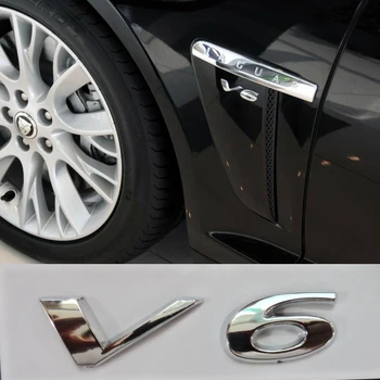

Car Badge V6 V 6 ABS Chrome for F-PACE XEL Trunk Badge Emblem Sticker Tailgate