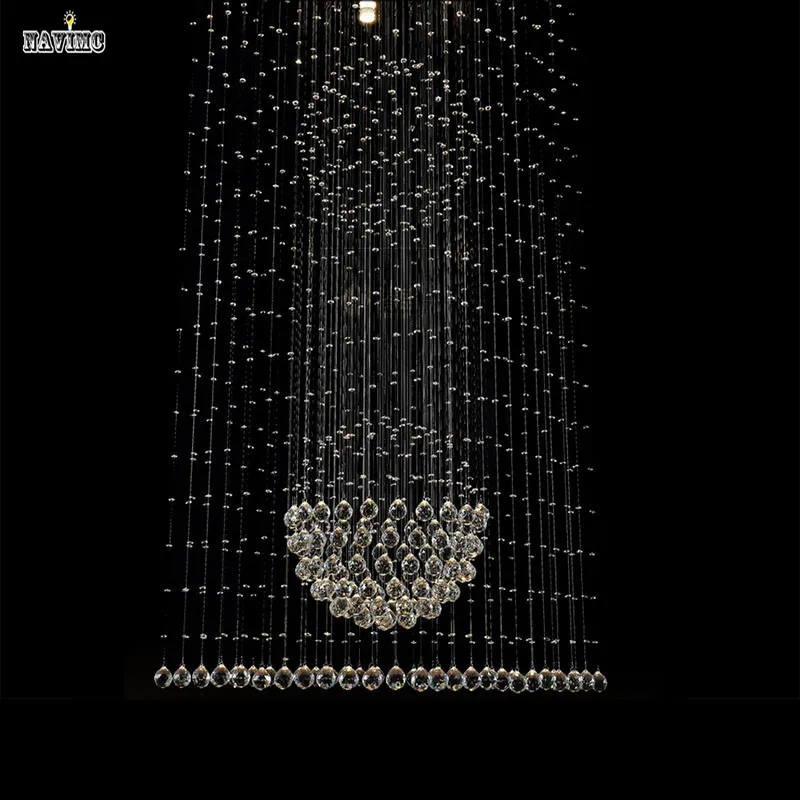 Современный элегантный led Большой Кристалл арматура для люстры для отель Вилла в виде хрустального шара лампа