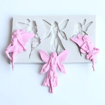 

DIY silicone fondant cake Fairy Angel molds cake decoration tools chocolate mold mini style candy clay mould