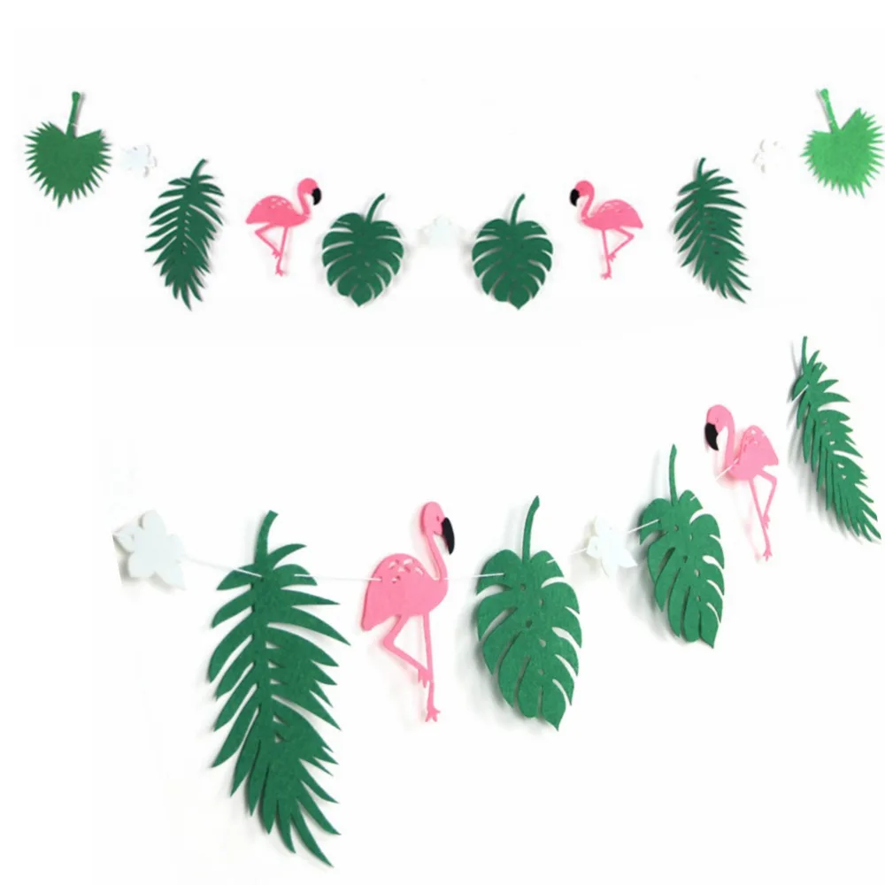 Buy Flamingo And Cocunut Leaves Garland Beach Banner