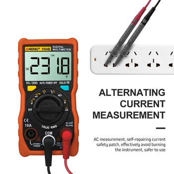 

V04B Digital Multimeter Multifunction Auto Range Liquid Crystal Display Bright Screen AC DC Resistance Voltage Tester HR