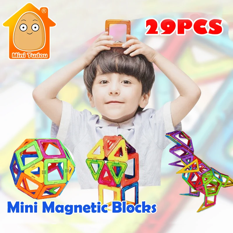 Мини Магнитный дизайнерский набор 29 36 шт. 3D Магнитные строительные игрушки