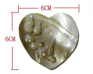 

6cmx6cm Natural Flat Heart Shaped Mother of Pearl Shell Carving Pendent