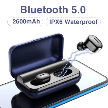 

T1 Mini Bluetooth Earphone Headset 3D Stereo TWS Wireless Earbuds Sport Handsfree Earphones With Microphone Charging Box 2600mA