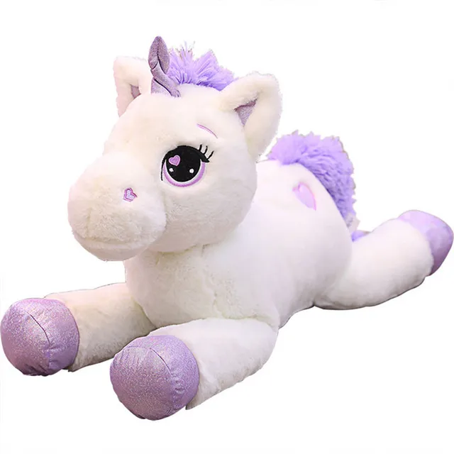 For Drop shipping New Giant Unicorn Plush Toy Soft Stuffed Popular Cartoon Unicorn Dolls Animal Horse Toys for Children Girl