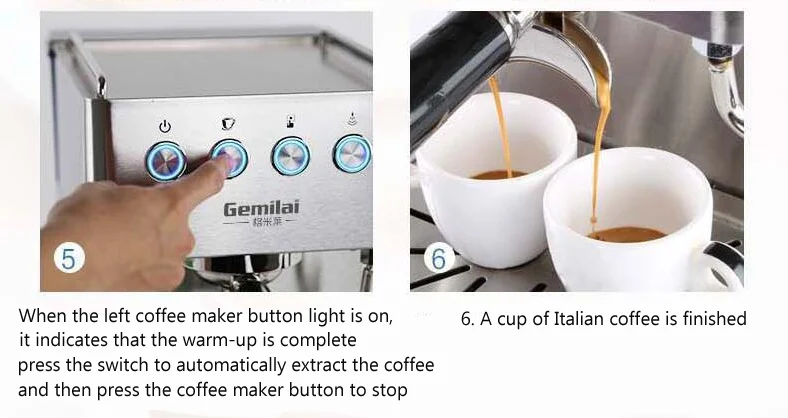 Es пресс o кофемашина Полуавтоматическая кофеварка с пенкой для молока 1450 Вт насос пресс Итальянская Кофеварка CRM3005E