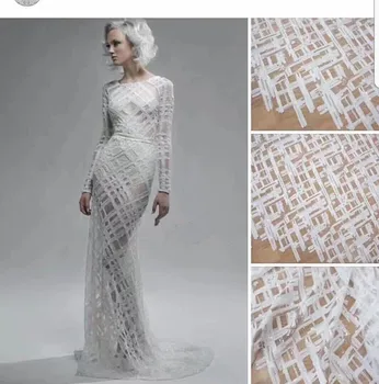

French Net Lace Fabric SYJ-545 Latest african guipure lace fabric with embroidery mesh nigerian tulle lace fabric