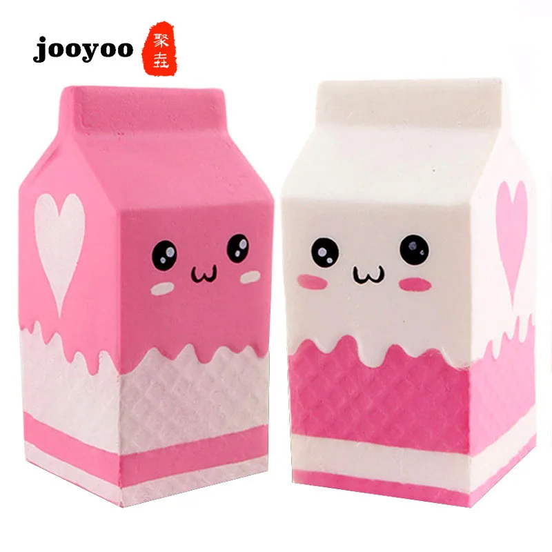 

Squishy Milk Box Slow Rising Cute Squeeze Relief Anti-stres Squishes PU Toys Kids Gift White & Pink Two Colors Decompression Toy