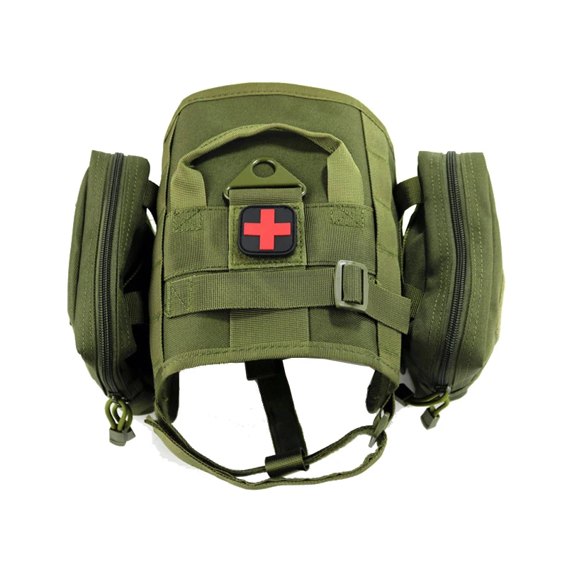 

Upgraded 1000D MOLLE Dog Vest Hunting K9 Service Dog Harness With Pulling Handle Pet Vests With 2 Pouch Bags