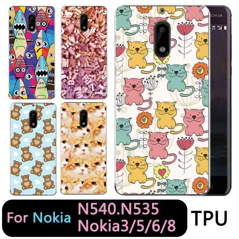 Qmswei силиконовый чехол для телефона nokia3 nokia5 nokia6 nokia8 N540 N535 ясно клубника медведь