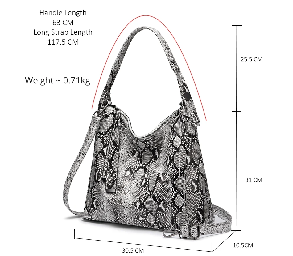 REALER бренд сумки Хобо для женщин большая сумка на плечо женская большая сумка змеиный принт питон роскошные сумки