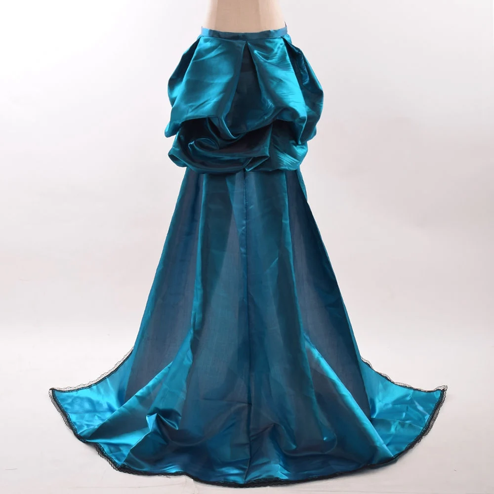 Викторианская суета юбка стимпанк Готический Бурлеск рококо синяя верхняя юбка