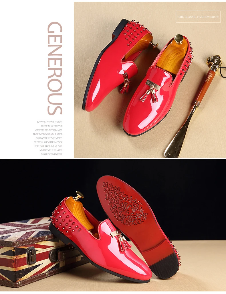 Mens Casual Shoe Wedding Mens Shoes Casual Slip On Red Waterproof Luxury Men Loafers Shoes Gold Fashion Party Shoe Men Plus Size (11)