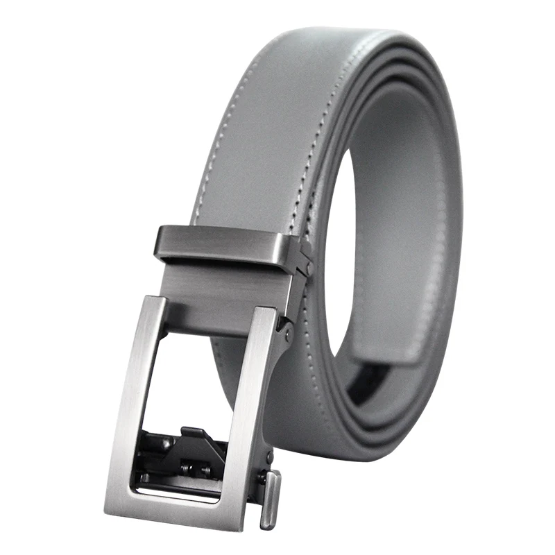 

Mens High Quality Genuine Leather Belt-Ratchet Holeless Automatic Buckle Men Belt Popular Business Casual Male Belts Luxury Belt