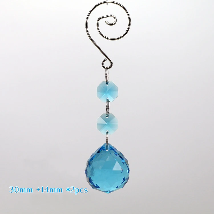 

130mm(H) Top Quality Crystal Pendant For Wedding Party & Christmas Tree Decoration (two crystal octagon beads+one Faceted ball)