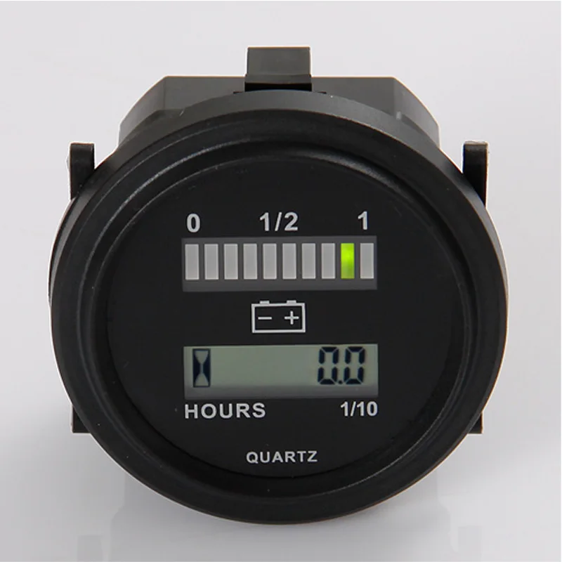 

QUARTZ LED Battery Indicator Digital Hour Meter for DC Powered Unit 12V,24V,36V,48V,72V golf carts car electric vehicle scooter