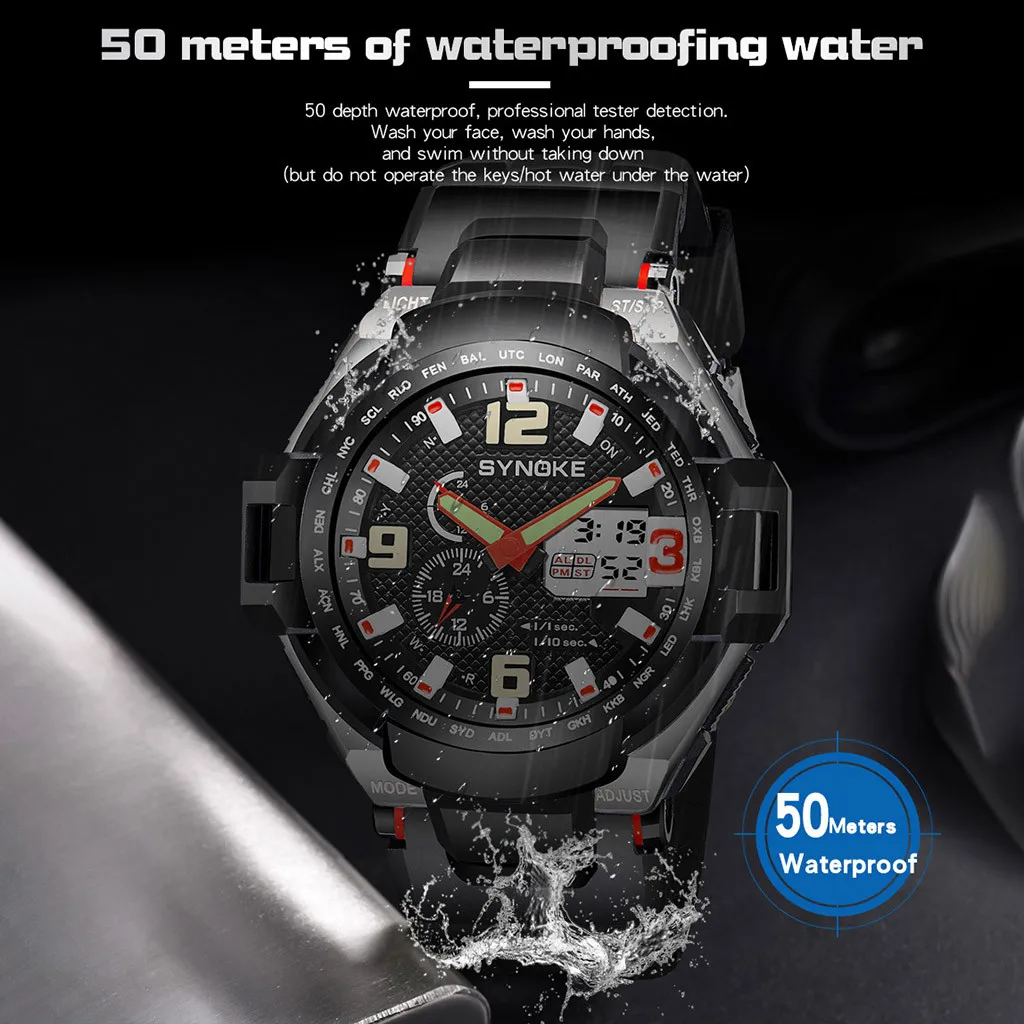 

Sports Fashion Multi Function LED Watch Two Time Creative Electronic Watch digital Watch gif Men's watch Outdoor sport