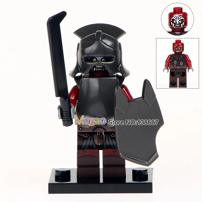 

Single Sale WM299 Lord Of The Rings Uruk-Hai Herr der Ringe Helmet Building Blocks Kids Toys Children Gift PG520