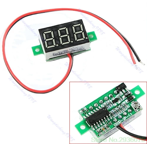

Mini LED DC2.5-30V Red Volt Voltage Meter Display Digital Voltmeter Self-Powered Drop Ship De26