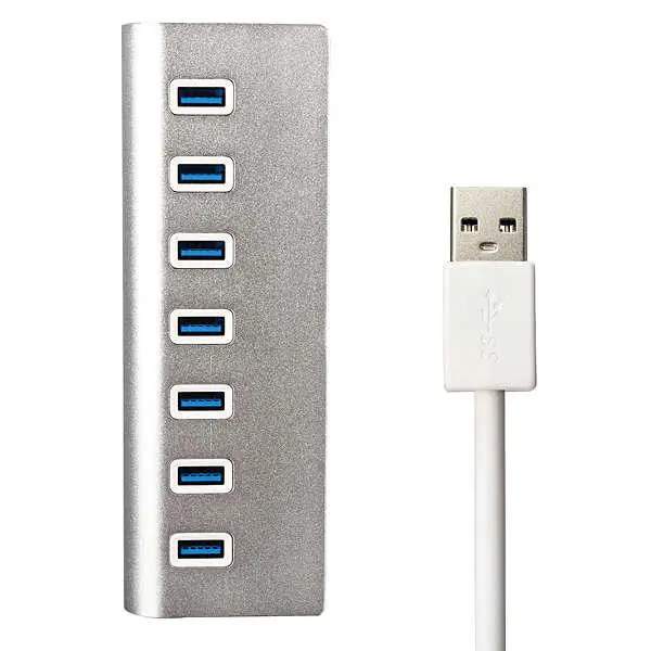 7 портов usb 3,0 концентратор Алюминиевый usb разветвитель адаптер супер до 5Gbs для компьютера usb-хаб