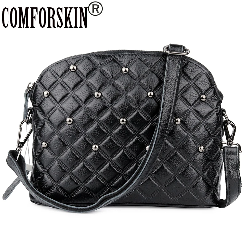 

COMFORSKIN Brand Luxurious 100% Cowhide Leather European American Feminine Shell Bags Designer Single Strap Women Messenger Bags