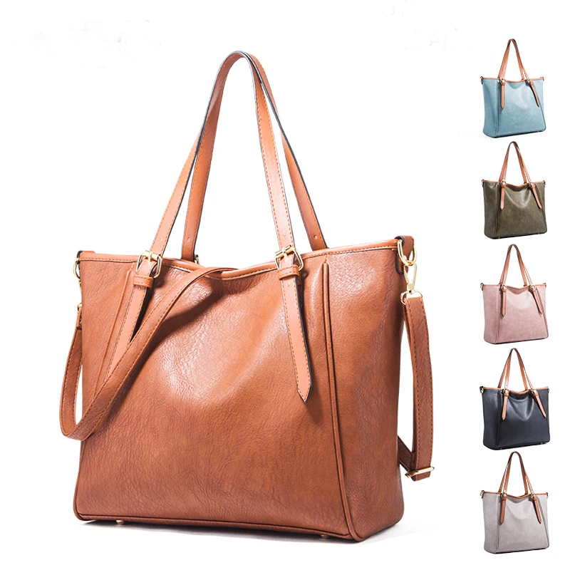 

2019 Leather Luxury Ladies Handbags Fashion Simple Design Women Bags European style Female Shoulder Bags Brand sac main femme