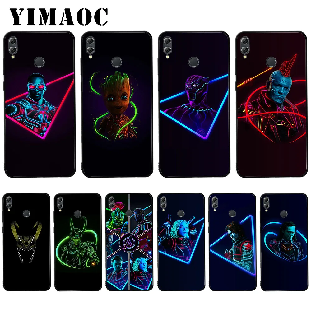 

YIMAOC Marvel Super Heroes Florescent Soft Case for Huawei Y5 Y6 Y7 Prime Y9 Mate 10 20 Lite Pro Nova 2i 3 3i 4 Lite