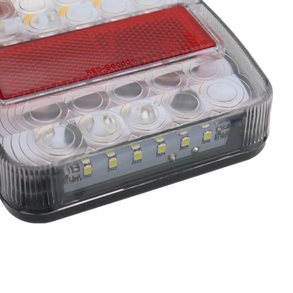 Najtaniej Eonstime 2 sztuk 12V ciężarówka z przyczepą 26 tylne światło led tylne światło tylne lampy hamulca Turn Signal oświetlenie tablicy rejestracyjnej lampa