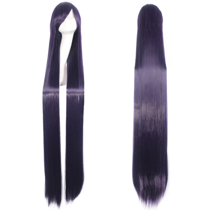 

150CM Purple Long Straight Wigs 59'' women Heat Resistant Synthetic Hair anime Cosplay Wig Halloween Party Costume Accessories