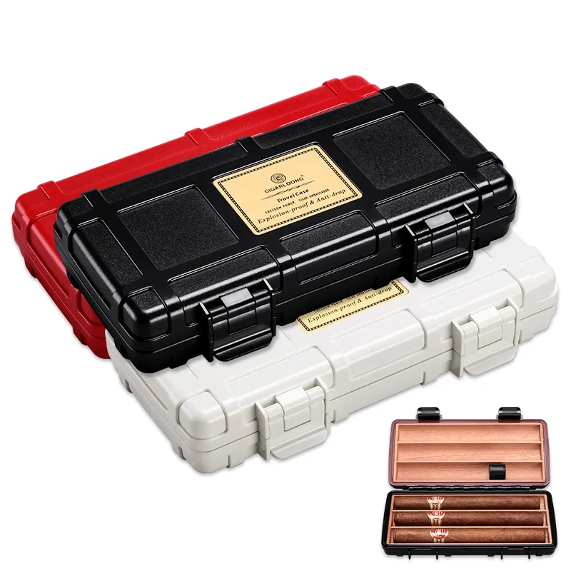 

Plastic cigar case with cedarwood inner Portable Cigar humidors box
