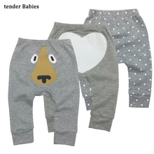 Штаны-шаровары для маленьких мальчиков и девочек новое поступление года, повседневные штаны с мультяшными рисунками, леггинсы, брюки, 3 шт./лот