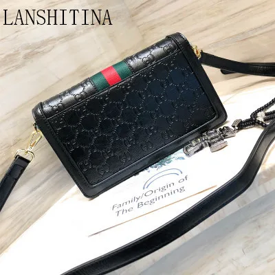 

LANSHITINA new leather handbags Korean version of the wild Messenger bag simple temperament leather handbag shoulder ladies bag