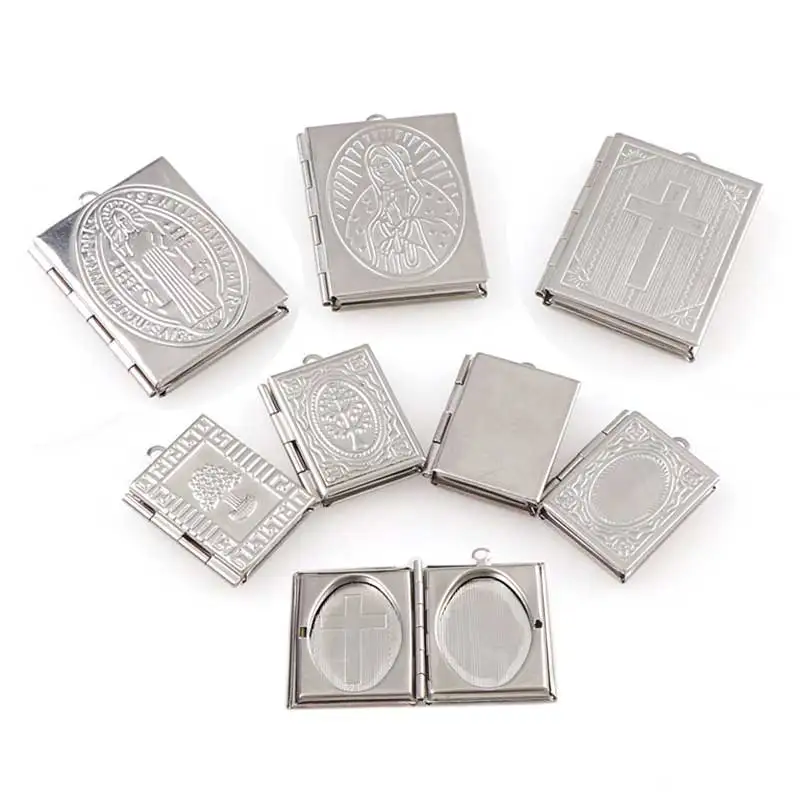 

High Quality Stainless Steel Floating Charms Picture Photo Locket Pendant For Hand Flower Book Shaped Diy Jewelry Making