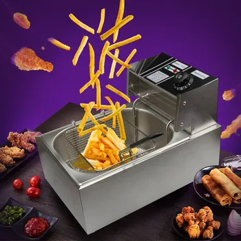 

Electric deep fryer 6L 2.5kw Multifunctional Household Commercial Stainless steel Grill Frying pan French fries machine hot pot