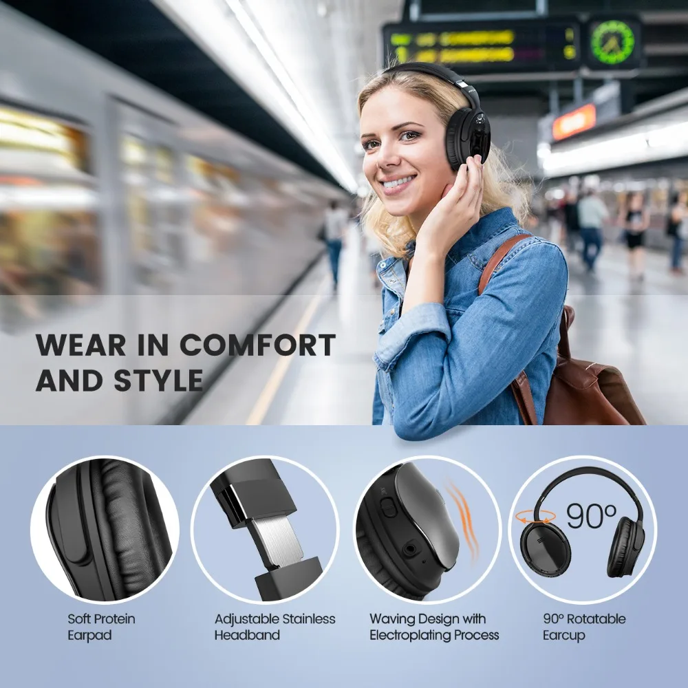 Mpow H5 наушники с активным шумоподавлением HiFi стерео ANC беспроводные Bluetooth