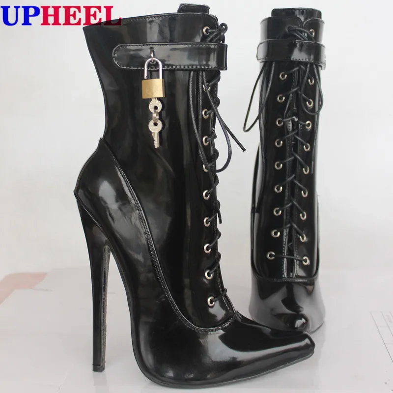 UPHEEL Extreme high heel 18cm Stiletto Heel Fetish Slouchy Pirate Ankle ...