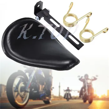 

ZORBYZ Motorcycle Black Leather Steel Bracket Solo Seat Fit for Harley Honda Yamaha Sportster Bobber