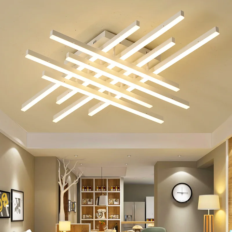 

Creative Line Modern Ceiling Light Dimmable LED Ceiling Lamp White Ceiling Wall Mounted Lighting Fixture for Living Room Bedroom