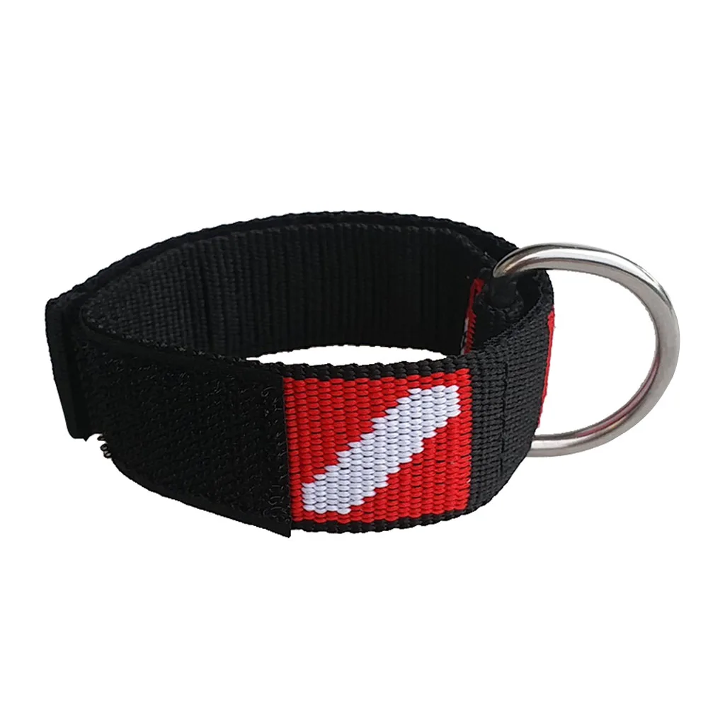 Adjustable Padded Wrist Strap Webbing Hand Lanyard For Scuba Free Diving Hanging Rope with Fastening Tape & Big D-Ring