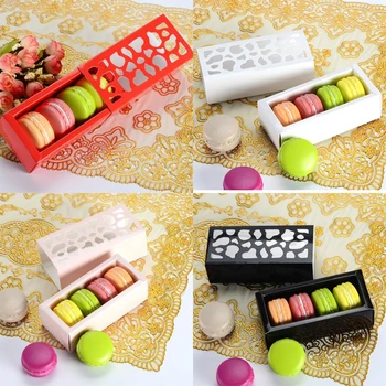 

Four colors Special packaging luxury hollow baking macarons Laminating Pastry box chocolate candy box short 10pcs/lot