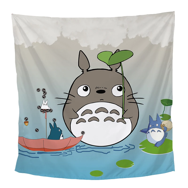 

Japanese Characters Totoro Tapestry Wall Hanging Customize Dorm Room Living Room Home Decor Picnic Beach Summer Travel Cloth