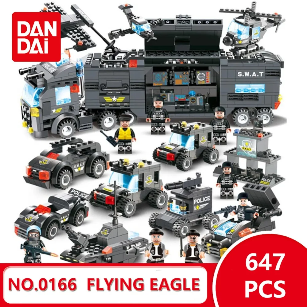 

2018 Legoingly Bricks Building Blocks City Police Military Series Flying Eagle special police SWAT 8 IN 1 DIY Toy Kids Gift GK30