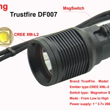 Водонепроницаемый DF007 Дайвинг фонарик XML-2 магнетронного переключатель подводный светодиодный свет без батареи
