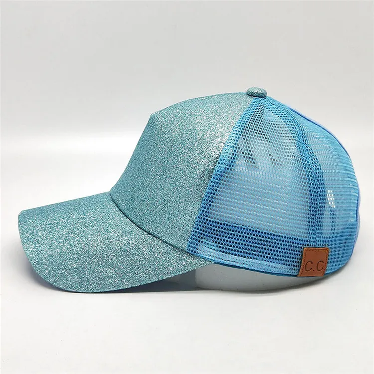 2018 New Female Summer Horse Tail Cap Girls Fashion Sequins Open Hat Summer Sunshade Beautiful Peaked Cap ACB25 (24)