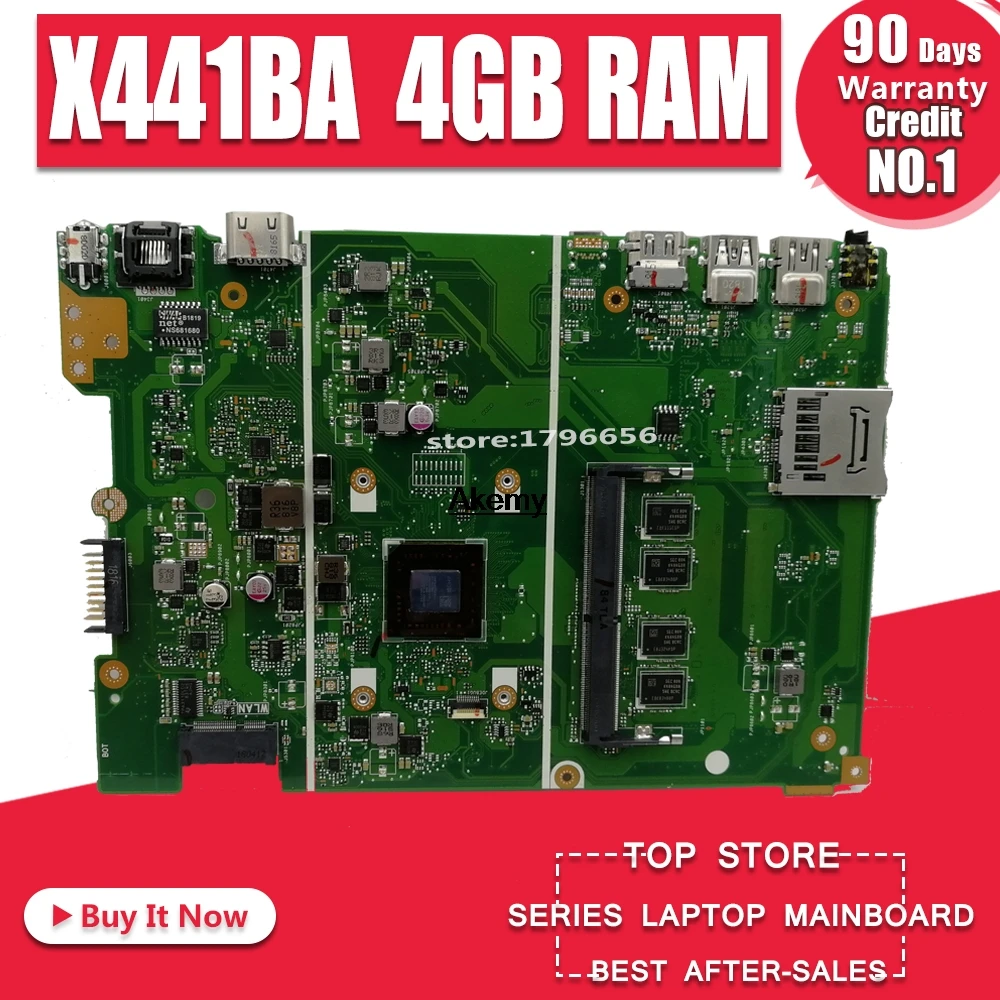 X441BA материнская плата для ноутбука ASUS X441B X441BA материнская плата тест 4 ГБ ОЗУ с ЦП