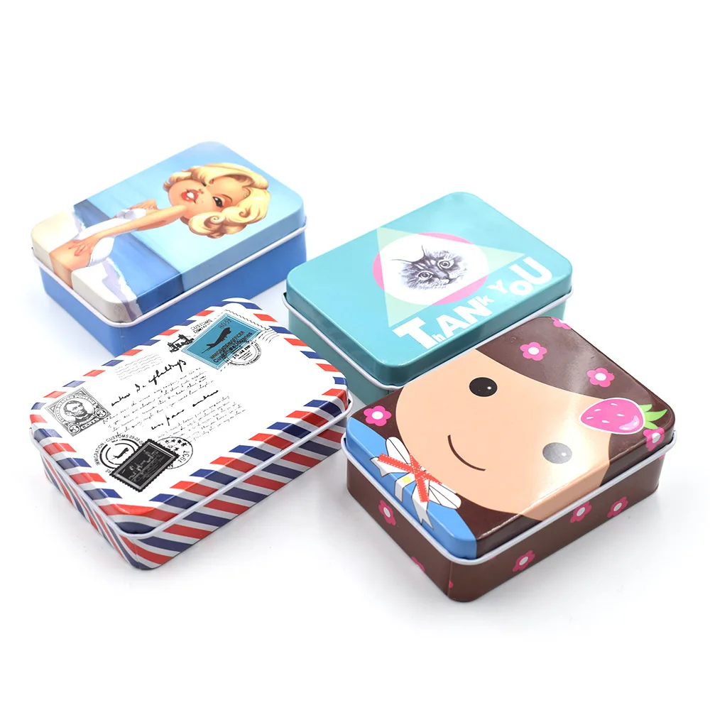 

4 PCS/IOT. Metal storage box. Cartoon candy collection. Sewing kit. Sewing accessories. containers. case