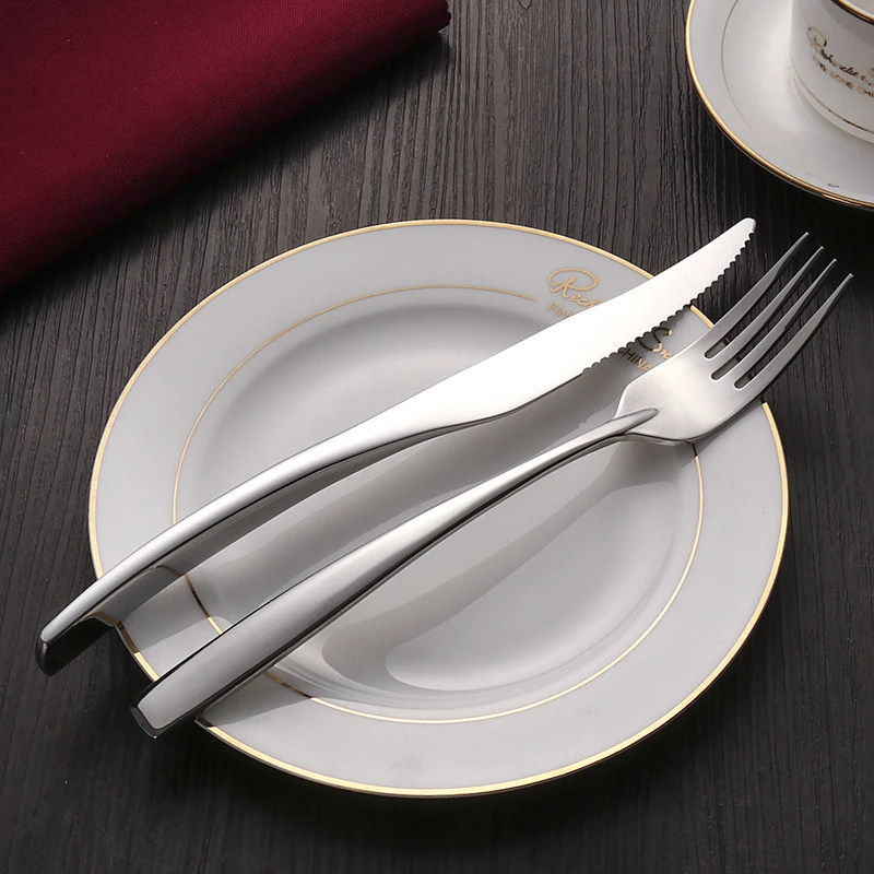 24/4pcs Dinnerware Set Stainless Steel Cutlery Set Knives Forks Spoons For Royal Silver Dinner Service for cutlery set,western style cutlery set,picnic cutlery set,stainless steel cutlery set