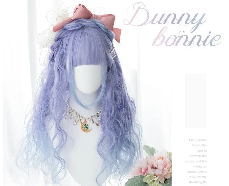 Принцесса сладкий японский парик Лолиты Лолита парик "кролик" два цвета постепенно меняющийся каждый день длинные вьющиеся волосы