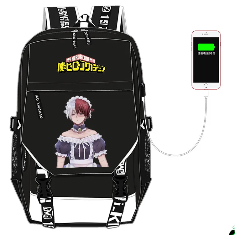 Boku no hero Academy рюкзак Многофункциональный USB зарядка школьный рюкзак My hero Academy аниме сумка на плечо для ноутбука дорожные сумки подарок - Цвет: H